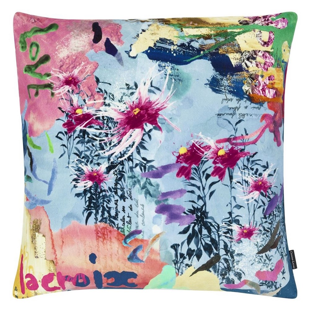 Christian Lacroix L herbier Floral Cushion in Ruisseau